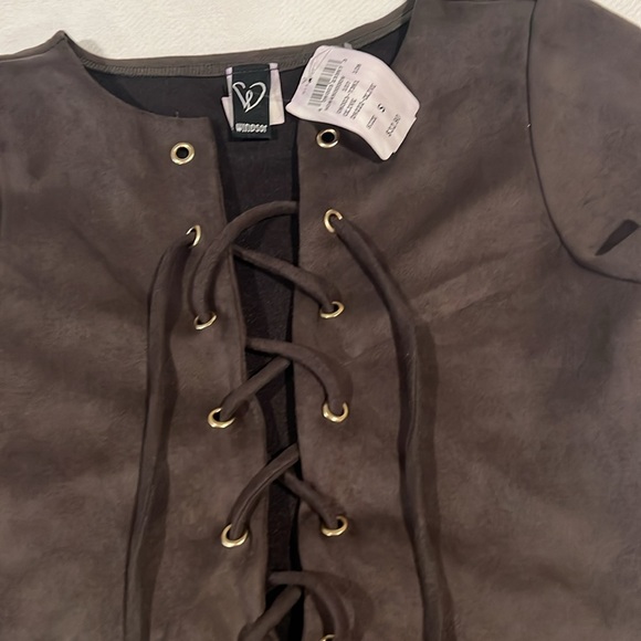 NWT Windsor dark grey Suede dress - Picture 2 of 4